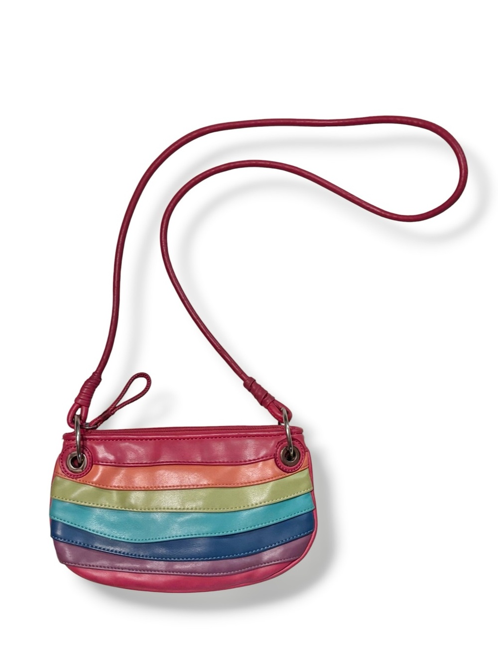 NINE WEST Multi-Color Uneven Striped Crossbody Handbag
